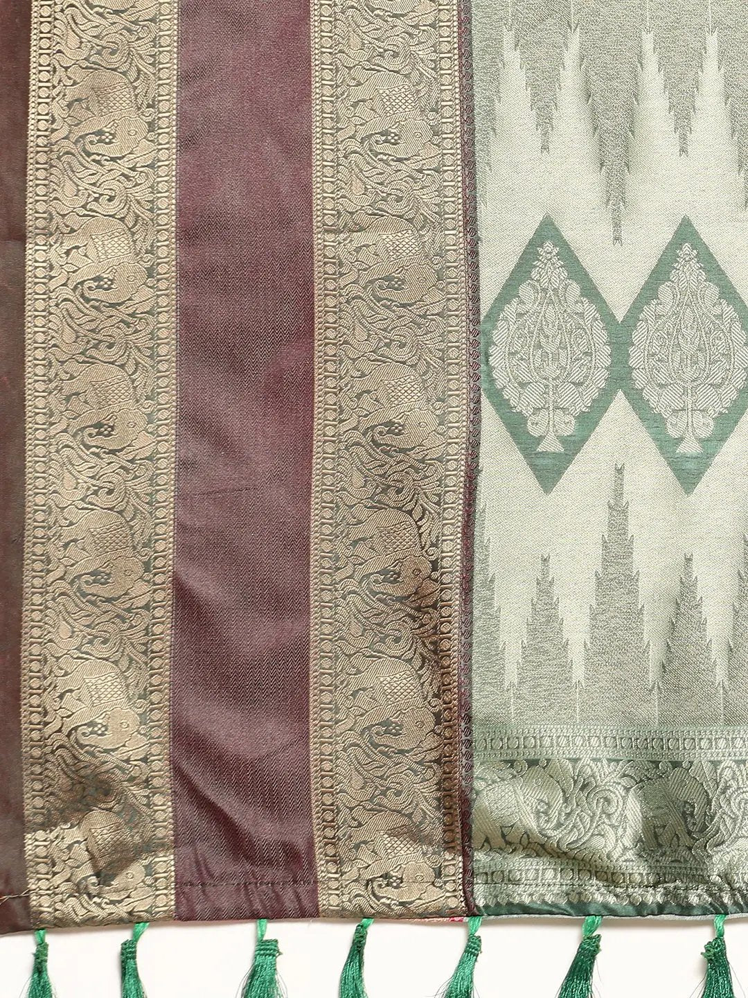 Designer Striped Print Pattu Banarasi Silk Saree by My Store