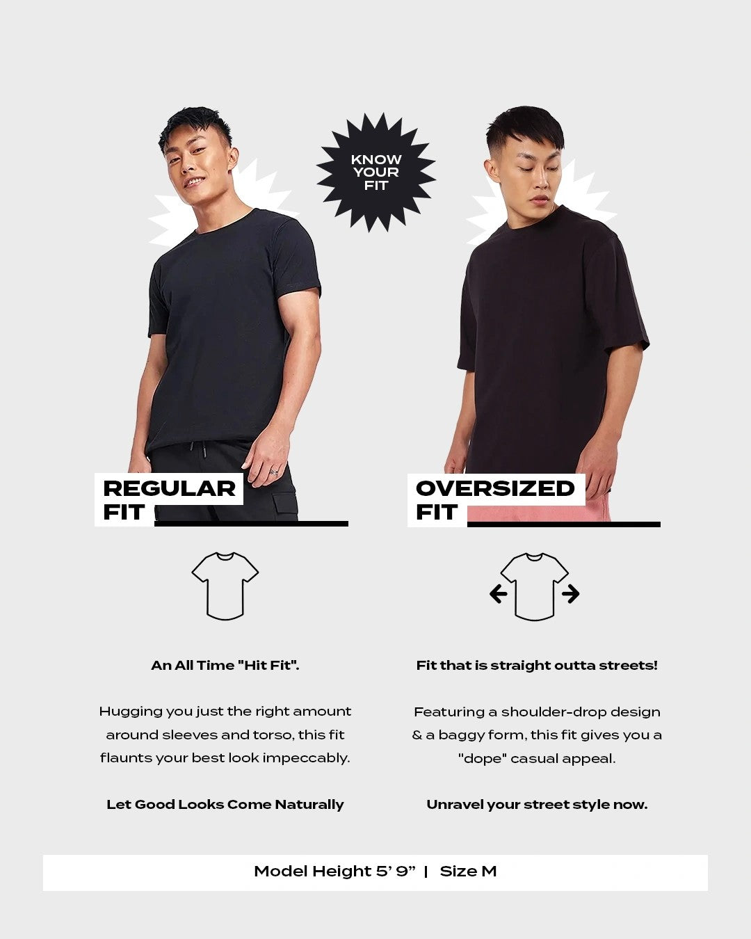 Oversized T shirt Tshirt for men - PositiveBlack