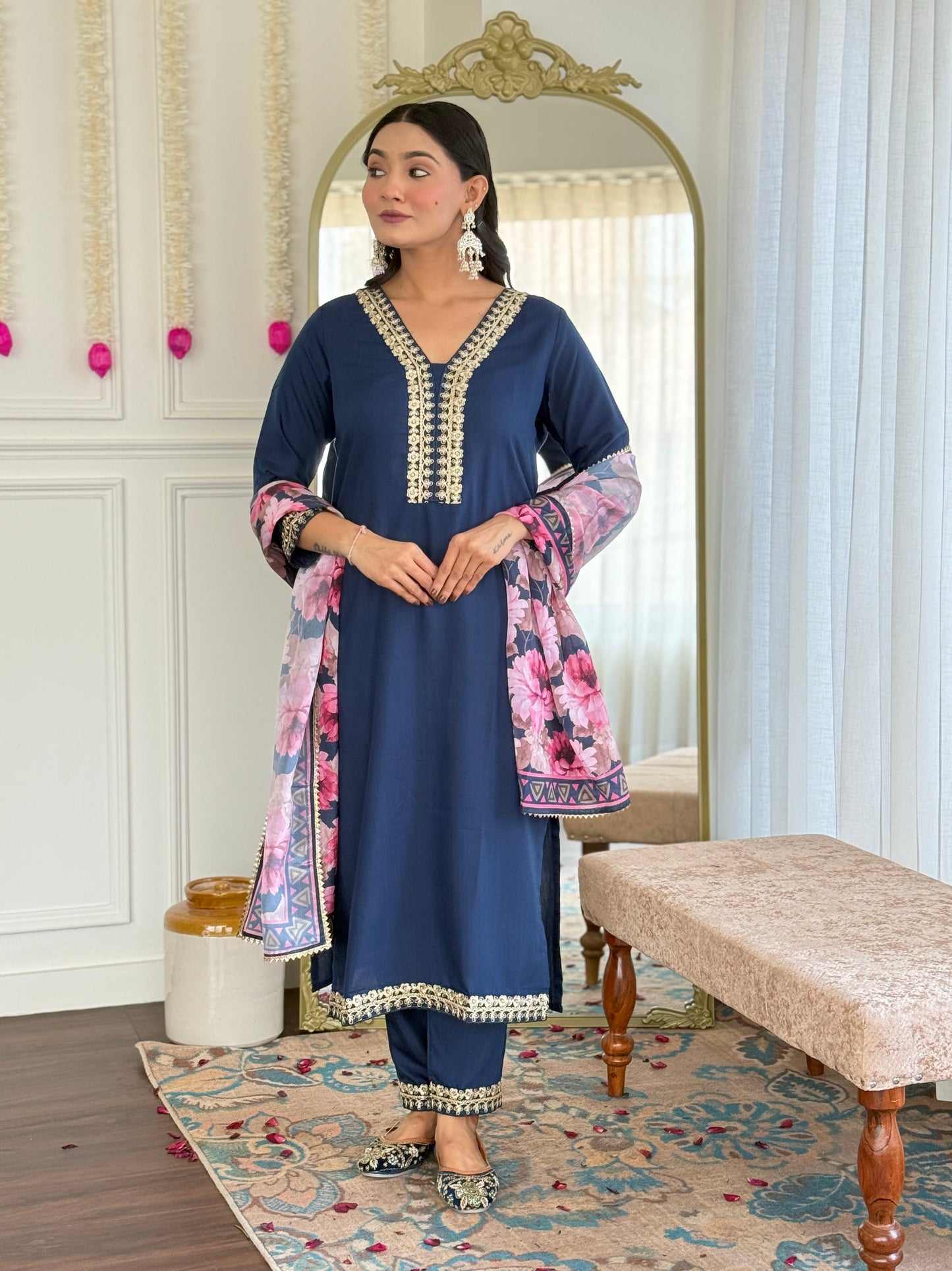Sophisticated Navy Kurta & Pant Set