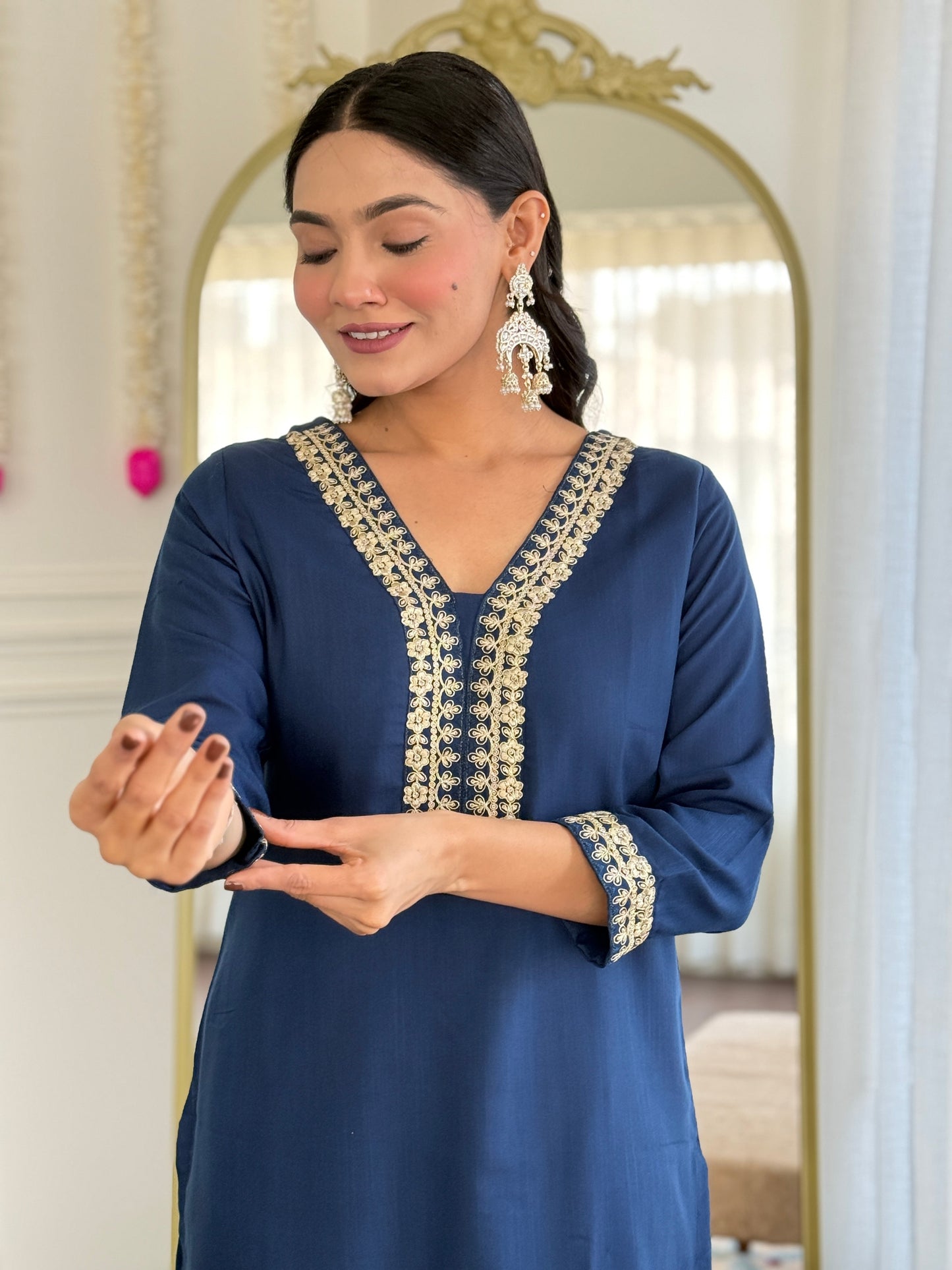 Sophisticated Navy Kurta & Pant Set