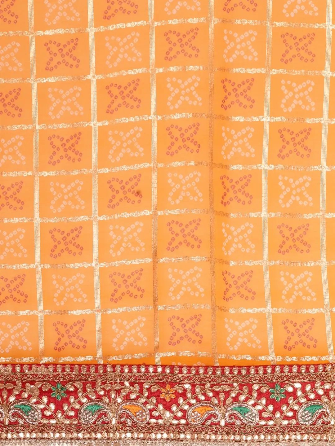 Poly Chiffon Foil With Bandhej Print Festive Wear Saree by My Store