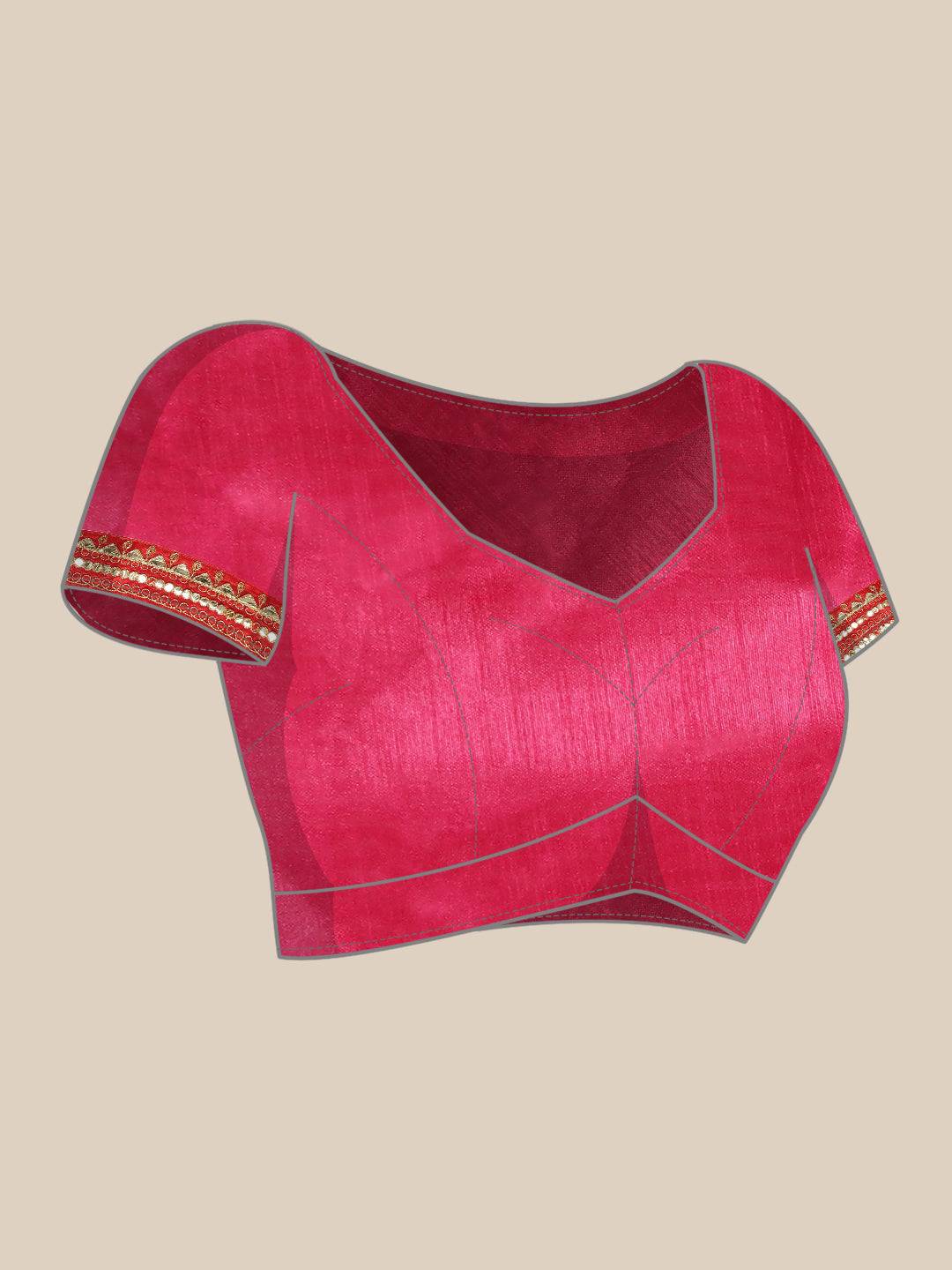 Purple Bandhani Print Silk Saree With Gota Patti Border by My Store
