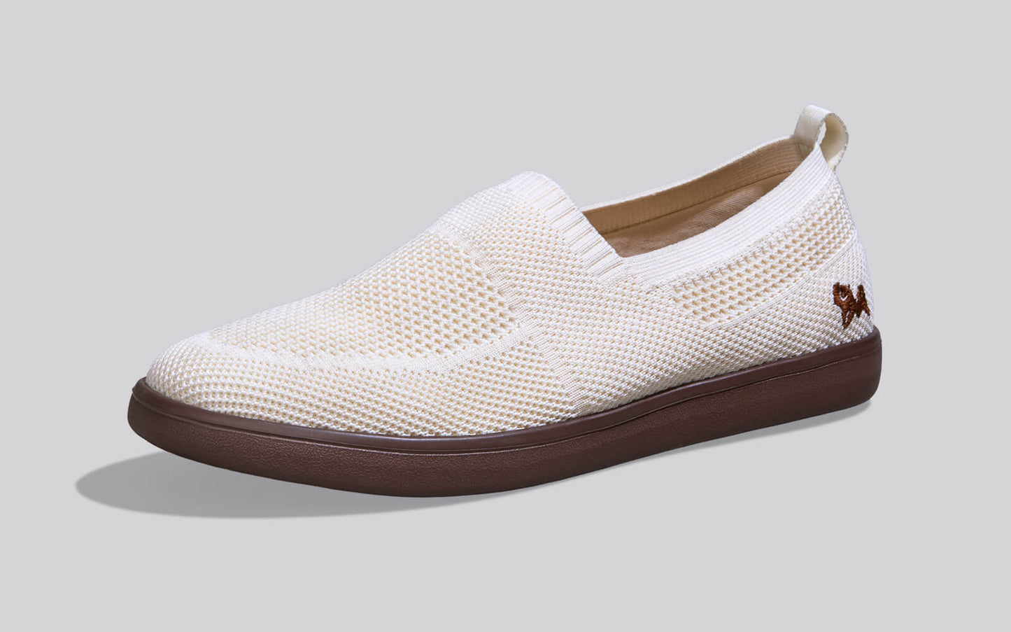 Casual Ease Slip Ons : Ivory Brown by My Store