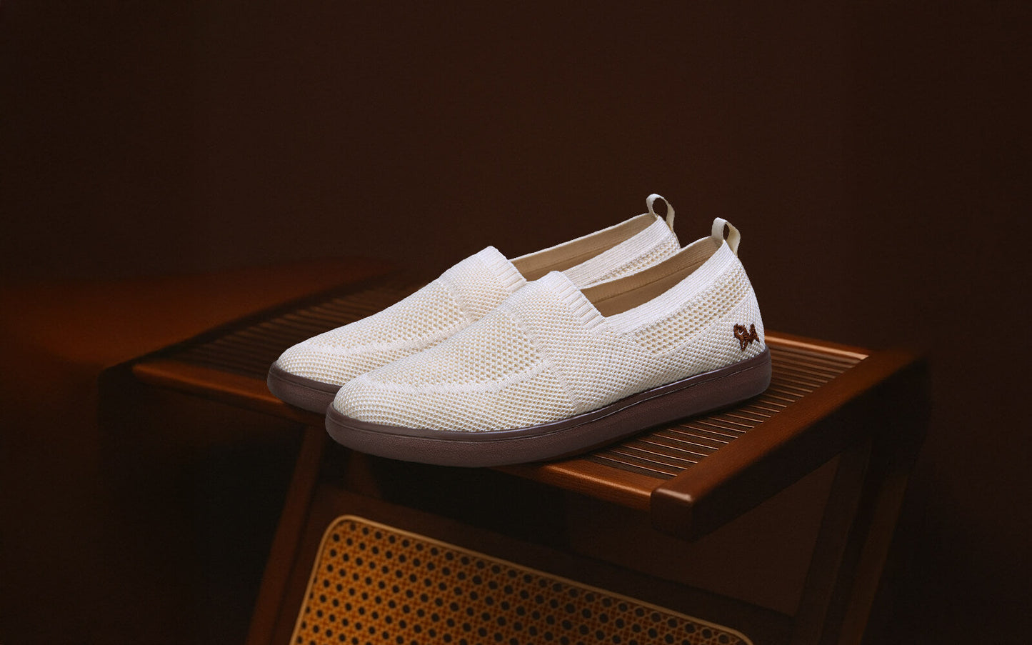 Casual Ease Slip Ons : Ivory Brown by My Store