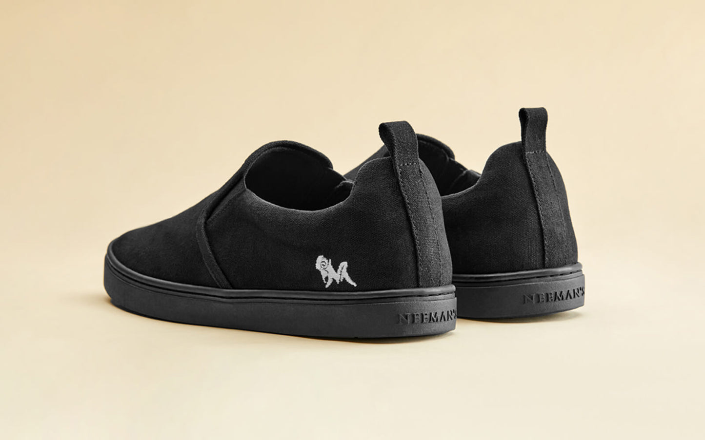 Cotton Slip Ons : Coal Black by My Store