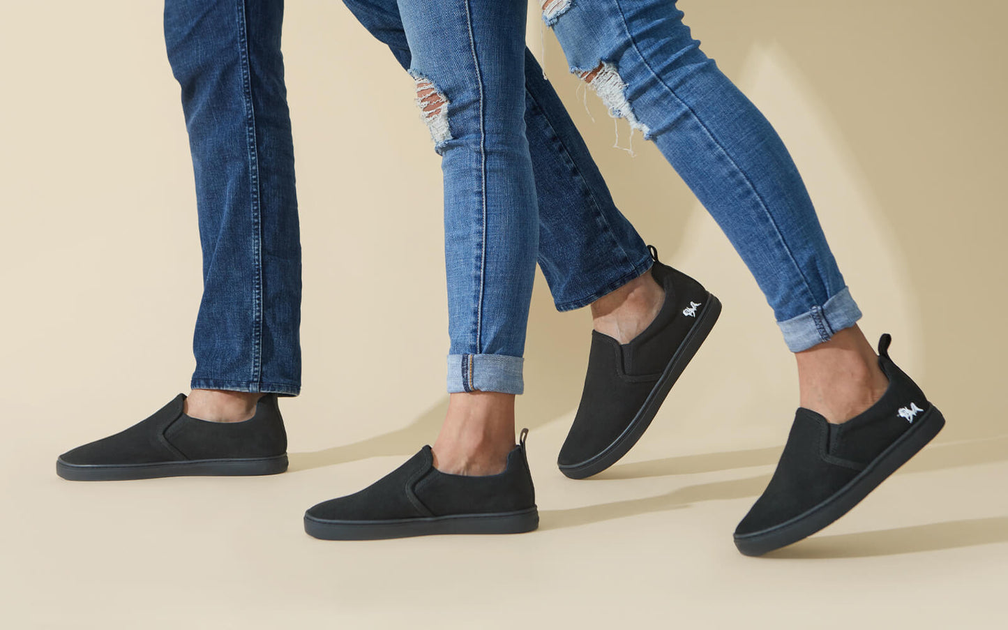 Cotton Slip Ons : Coal Black by My Store