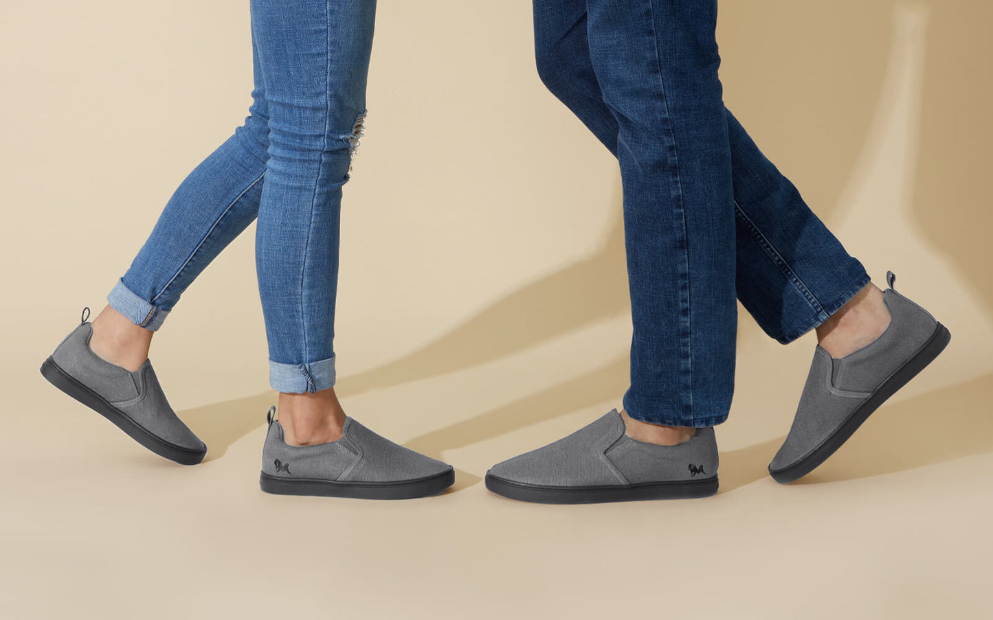 Cotton Slip Ons : Pebble Grey by My Store