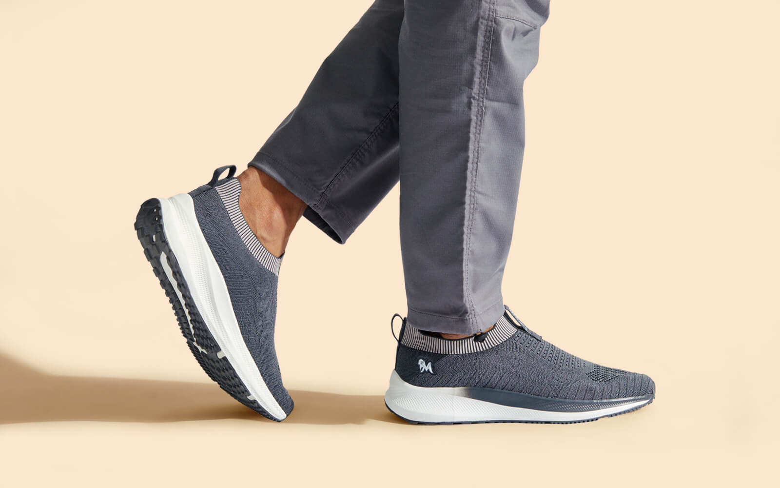 Grip Fit Slip-Ons – Grey | Comfortable Grey Slip-On Shoes for Everyday Wear by My Store
