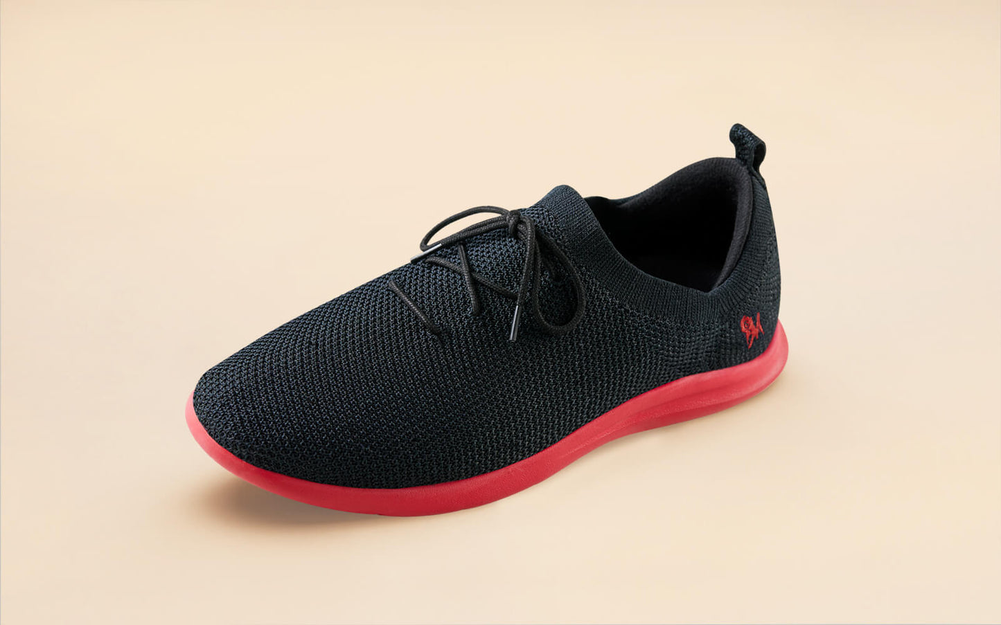 ReLive Knit Sneakers : Hale Black / Red Sole by My Store