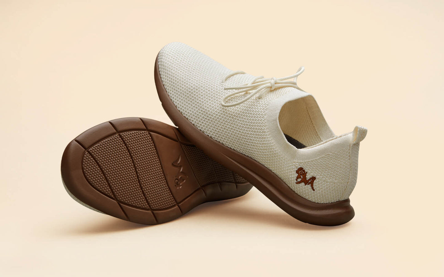 ReLive Knit Sneakers : Tusk Ivory / Brown Sole by My Store