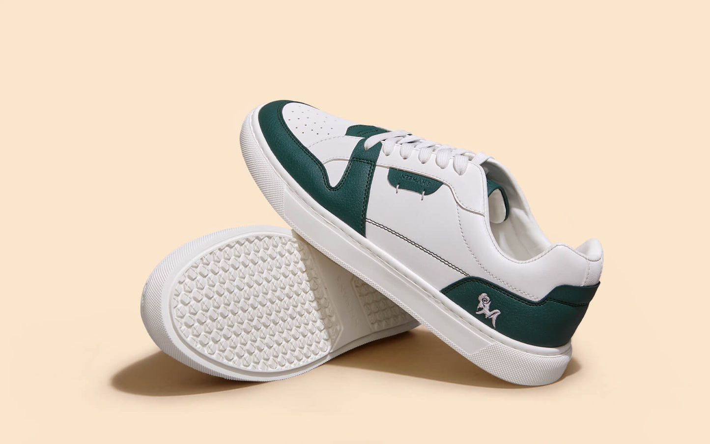 Retro Slick Sneakers : Green and White by My Store