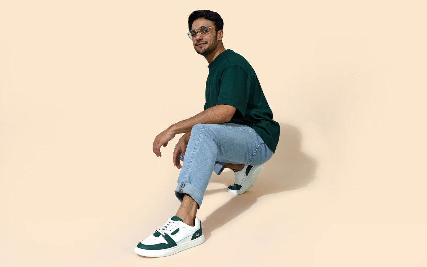 Retro Slick Sneakers : Green and White by My Store