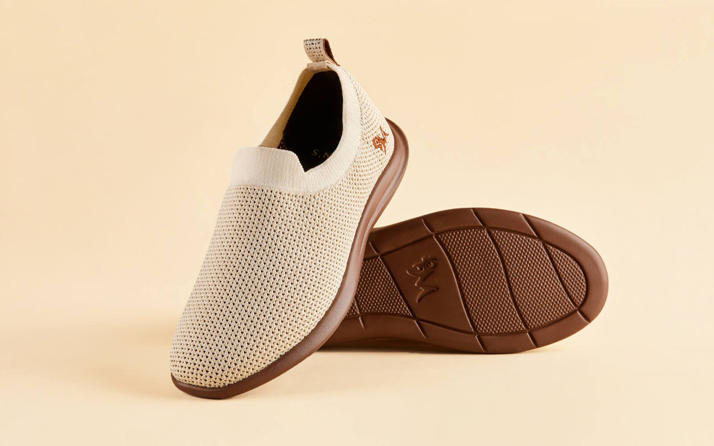Spotlight Slip Ons : Tusk Ivory / Brown Sole by My Store
