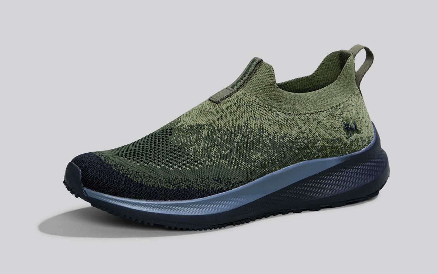Blend Knit Slip-Ons – Olive-Black | Breathable & Stylish Slip-On Sneakers for Everyday Comfort