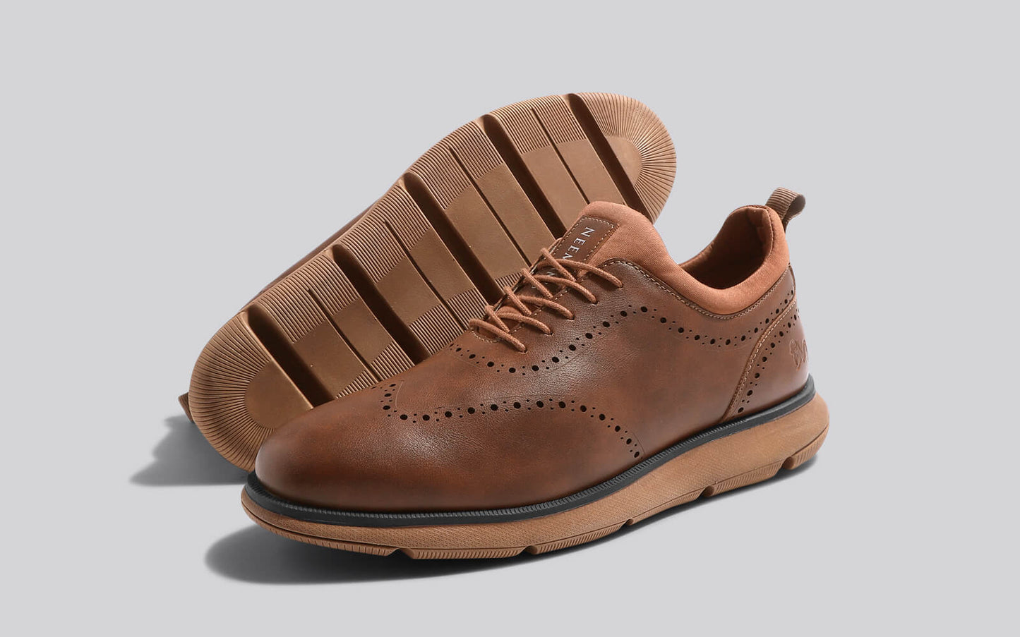 Crossover Brogues – Tan | Classic Tan Brogue Shoes for Men with Modern Comfort by My Store
