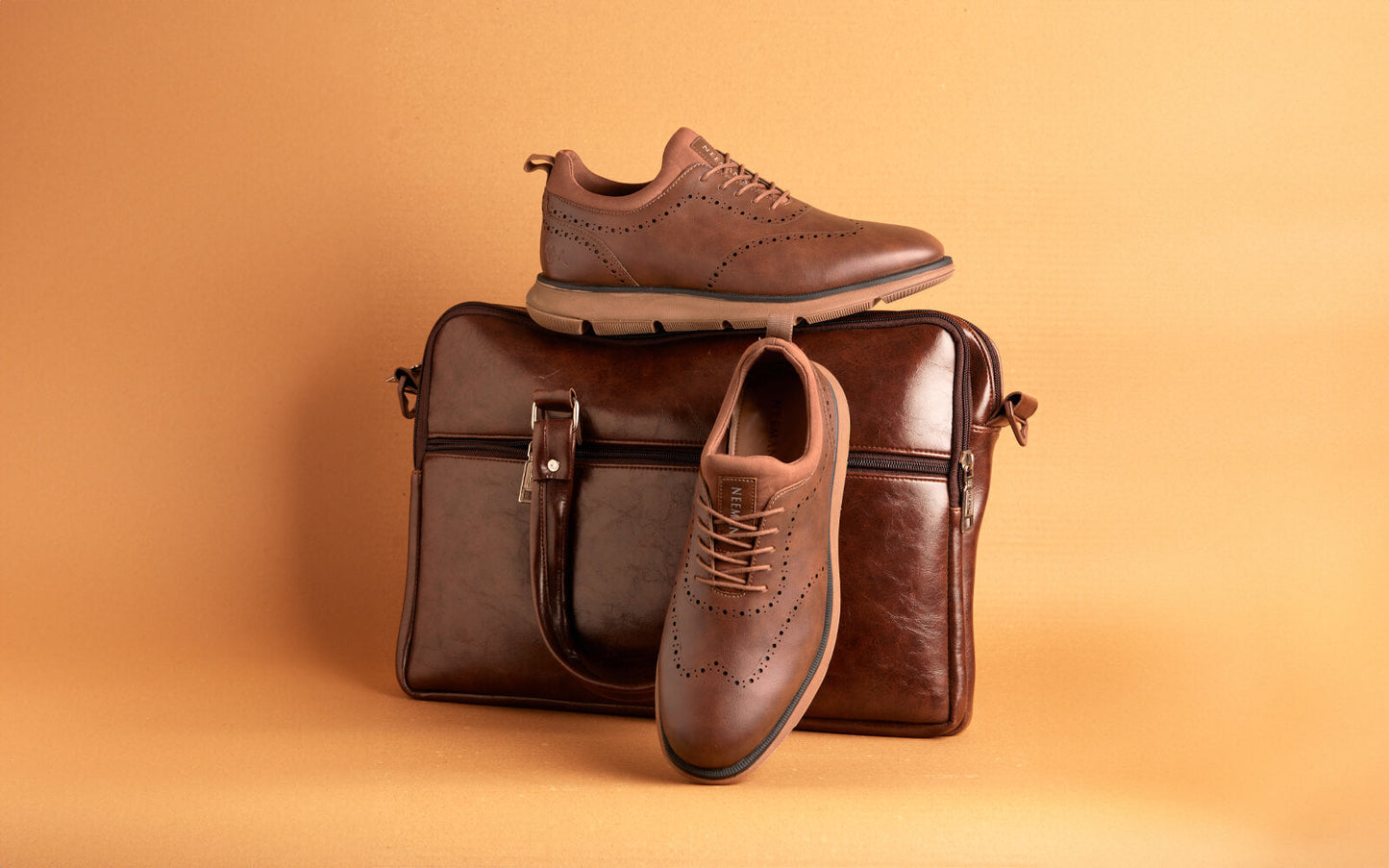 Crossover Brogues – Tan | Classic Tan Brogue Shoes for Men with Modern Comfort by My Store