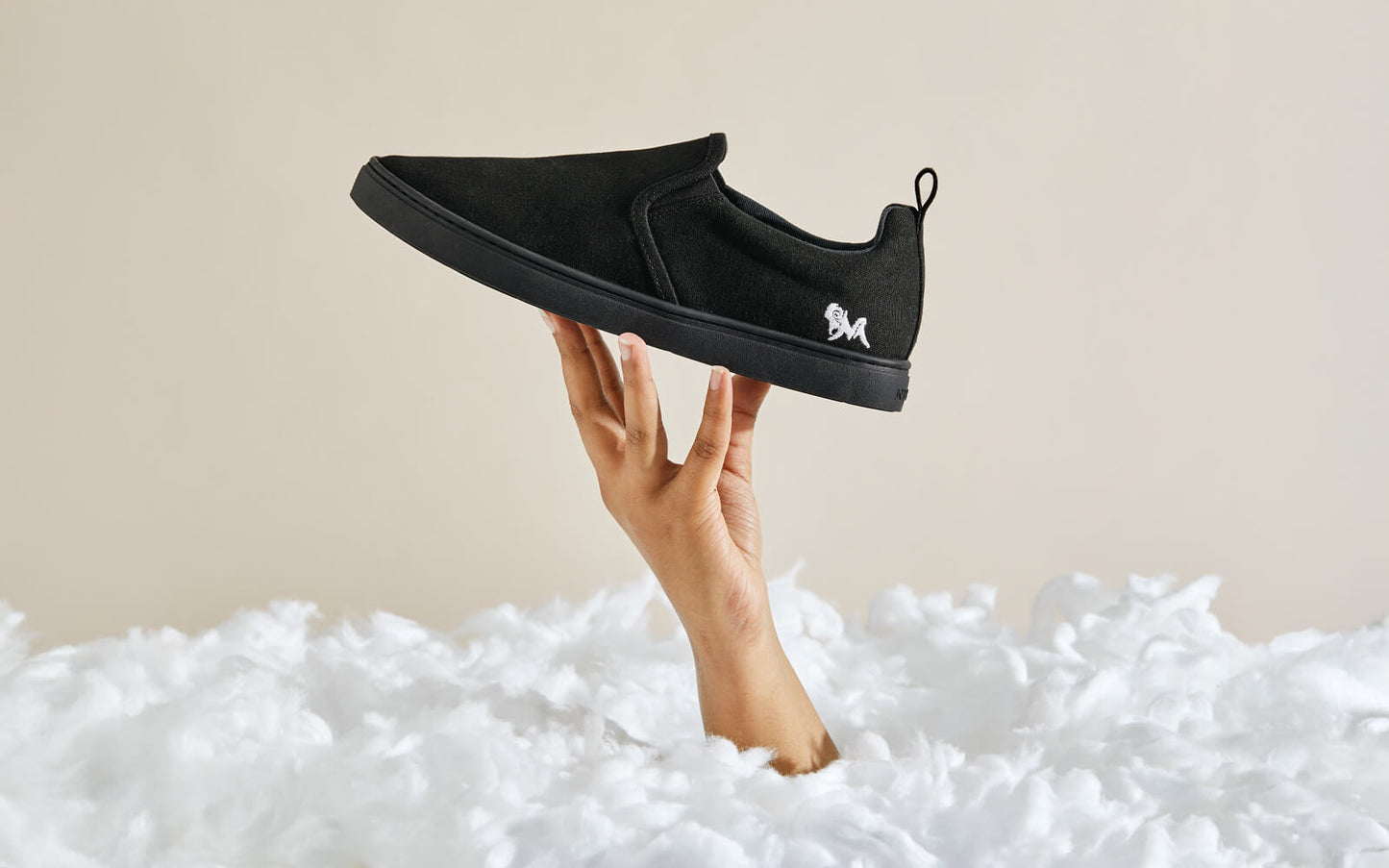 Cotton Slip Ons : Coal Black by My Store