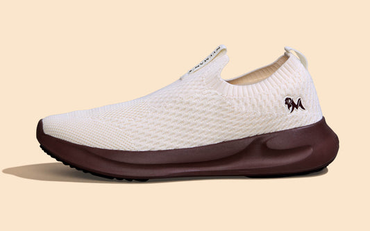 Knit Trainers For Men : Ivory Brown by My Store