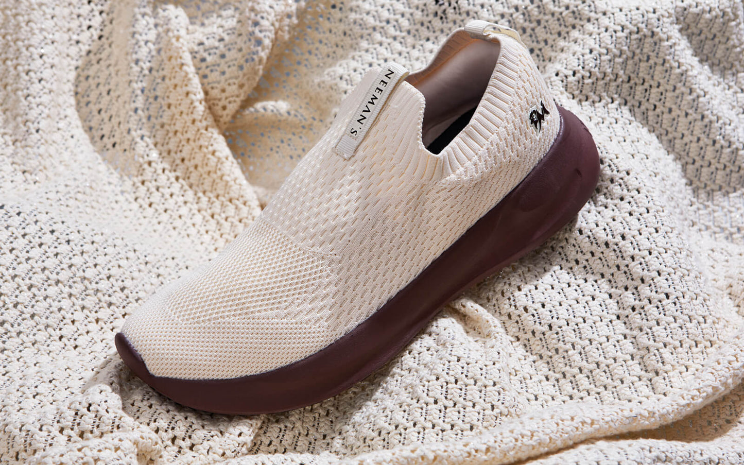 Knit Trainers For Men : Ivory Brown by My Store