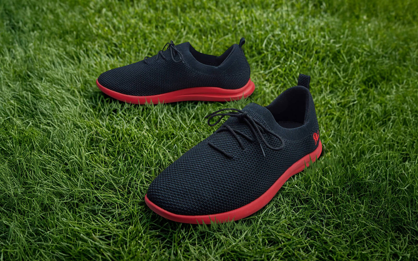 ReLive Knit Sneakers : Hale Black / Red Sole by My Store
