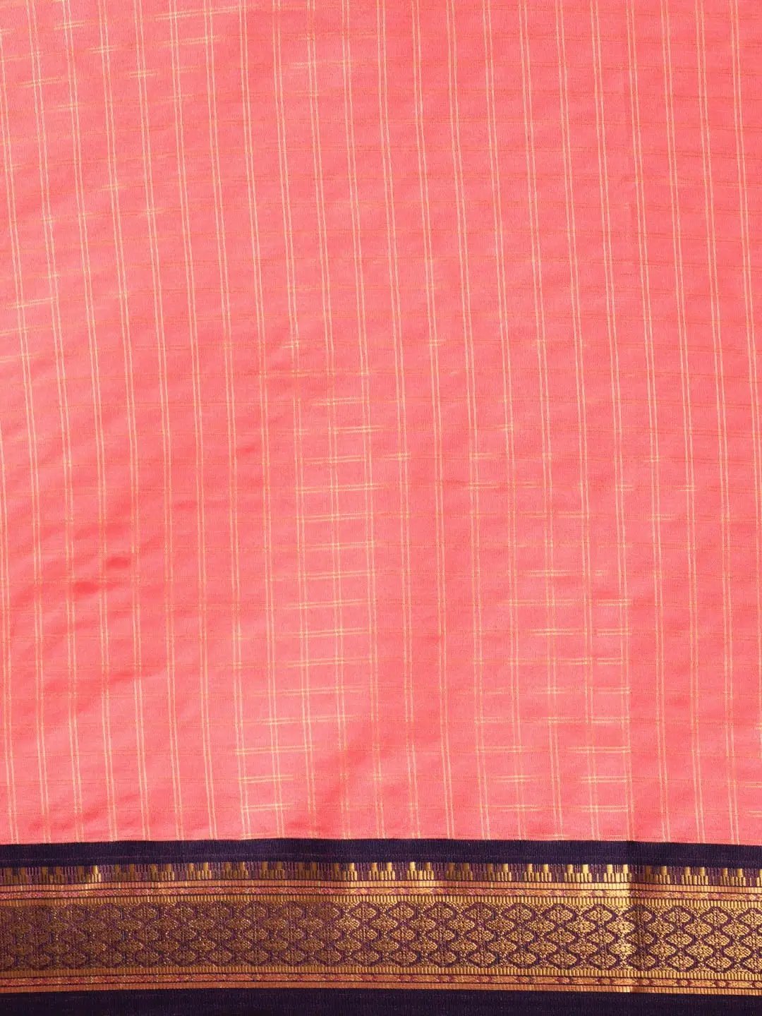 Exclusive Pink Colour Chex Design Uppada Cotton Silk Saree by My Store