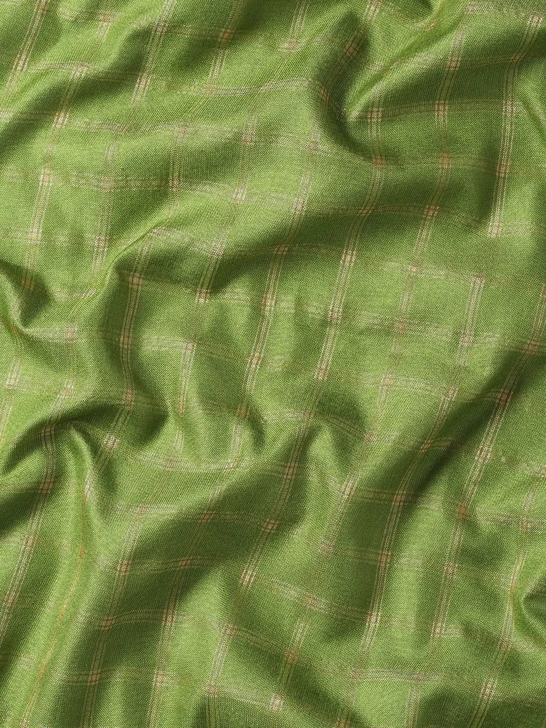 Exclusive Green Colour Small Chex Uppada Cotton Silk Saree by My Store