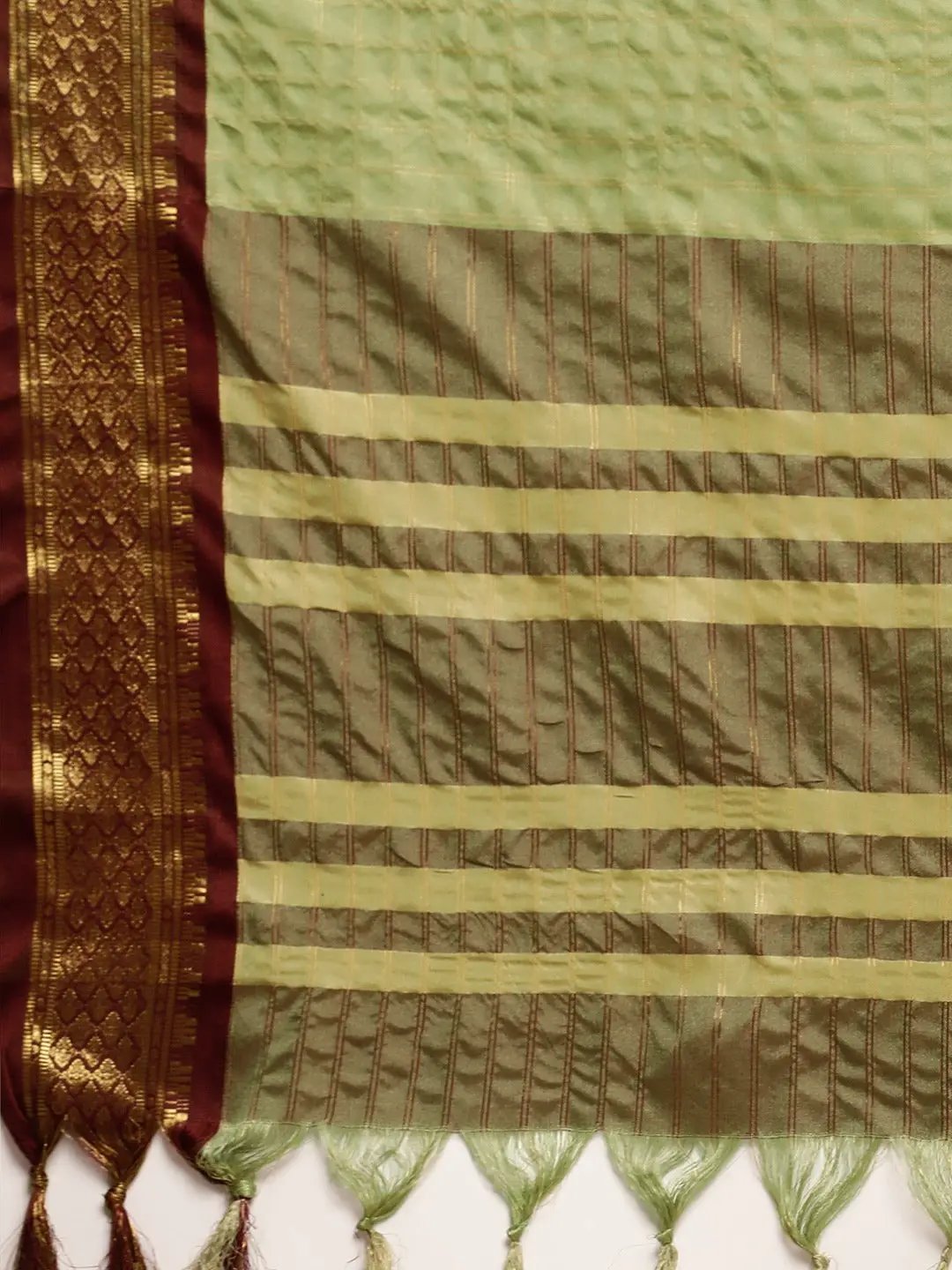 Exclusive Pista Colour Self Butti Design Uppada Cotton Silk Saree by My Store