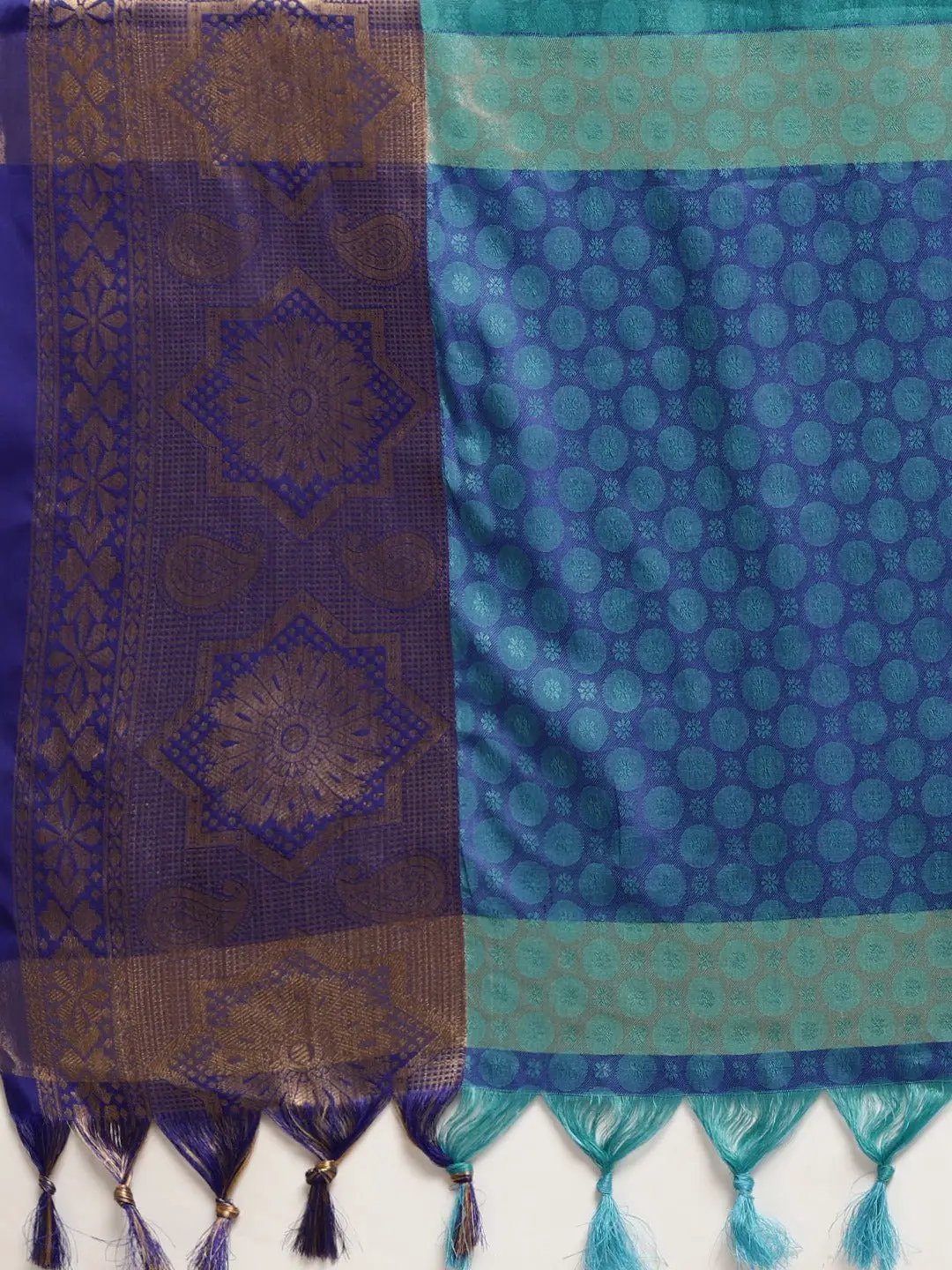 Rama Colour Self Butti Design Uppada Cotton Silk Saree by My Store