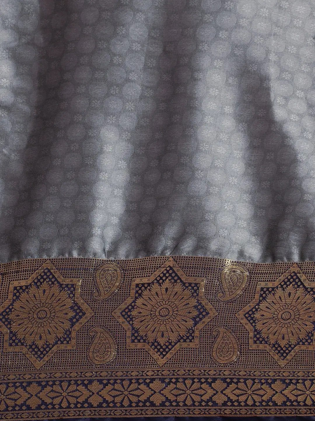 Grey Colour Self Butti Design Uppada Cotton Silk Saree by My Store