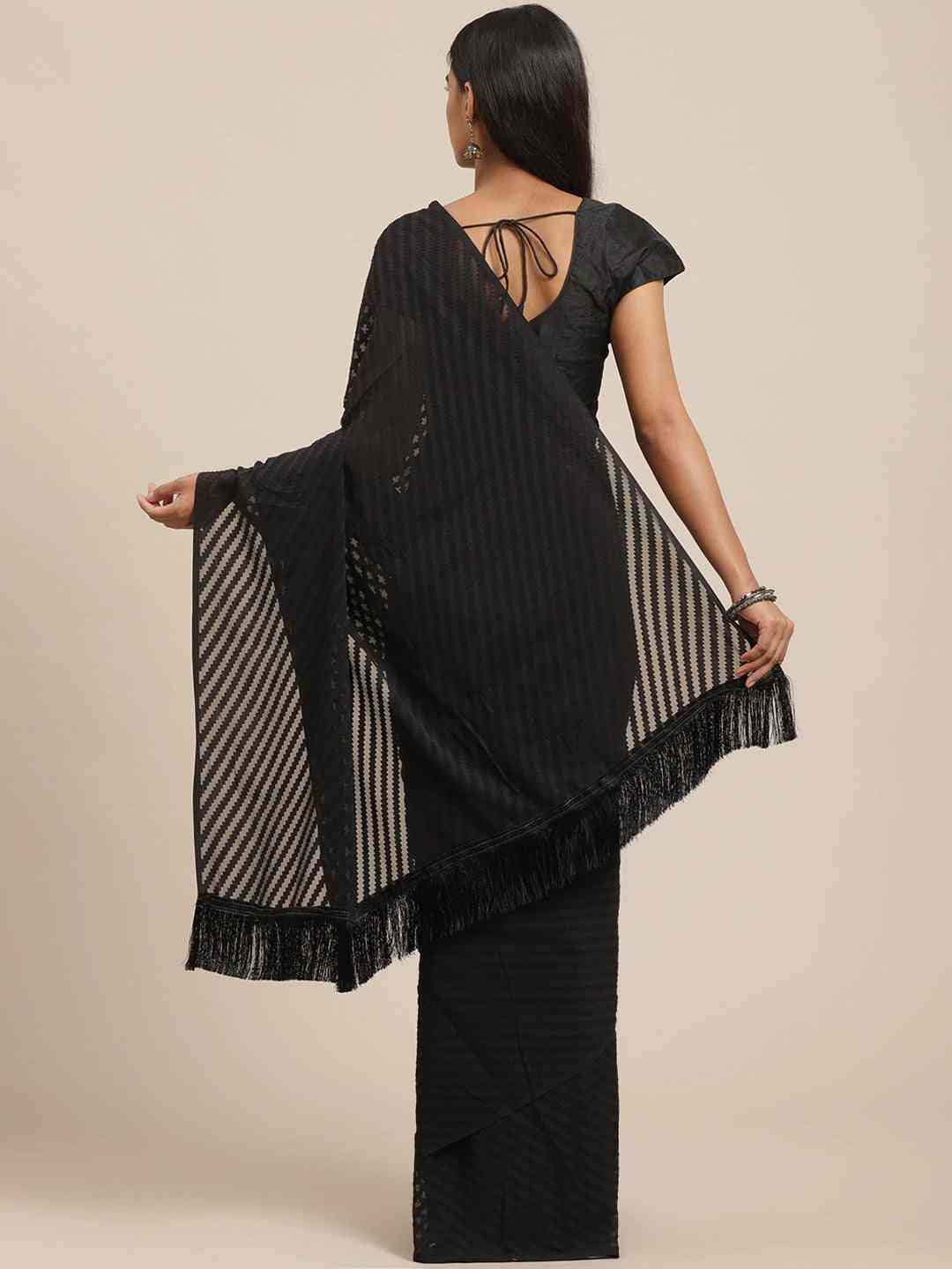 Pure Soft Georgette Geometric Print Party Wear Saree by My Store