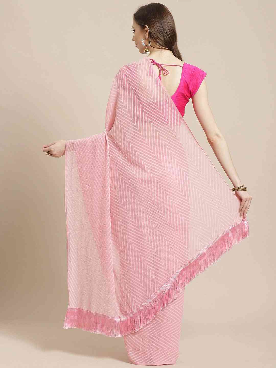 Pure Soft Georgette Geometric Print Party Wear Saree by My Store