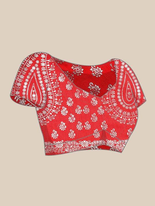 Poly Chiffon Abstract Printed Saree by My Store