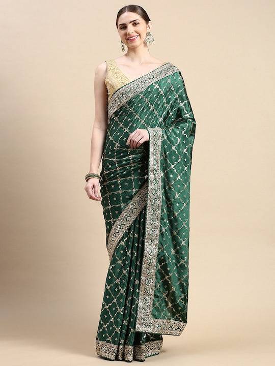 Poly Chiffon Abstract Printed Saree by My Store