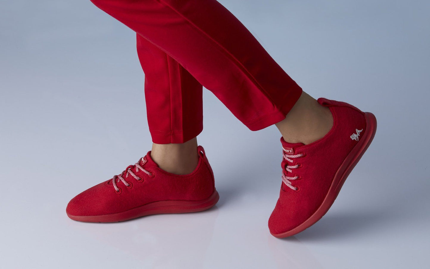 Wool Joggers : Coral Red by My Store