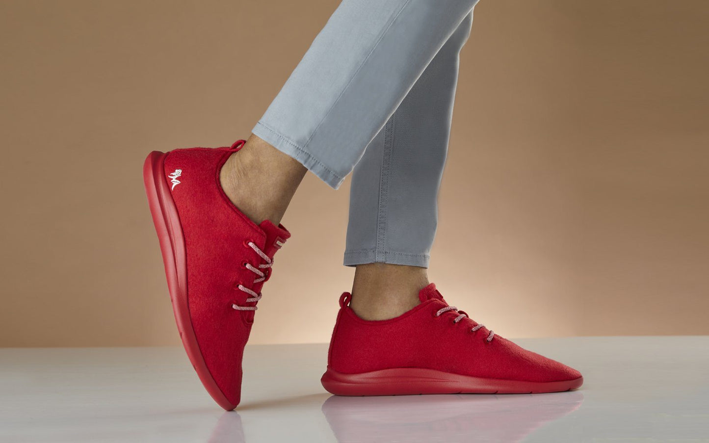 Wool Joggers : Coral Red by My Store