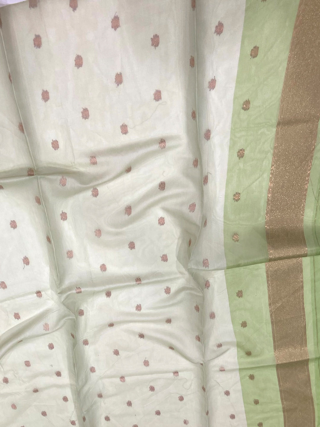 Jade Green Flower Vely Print Saree by My Store