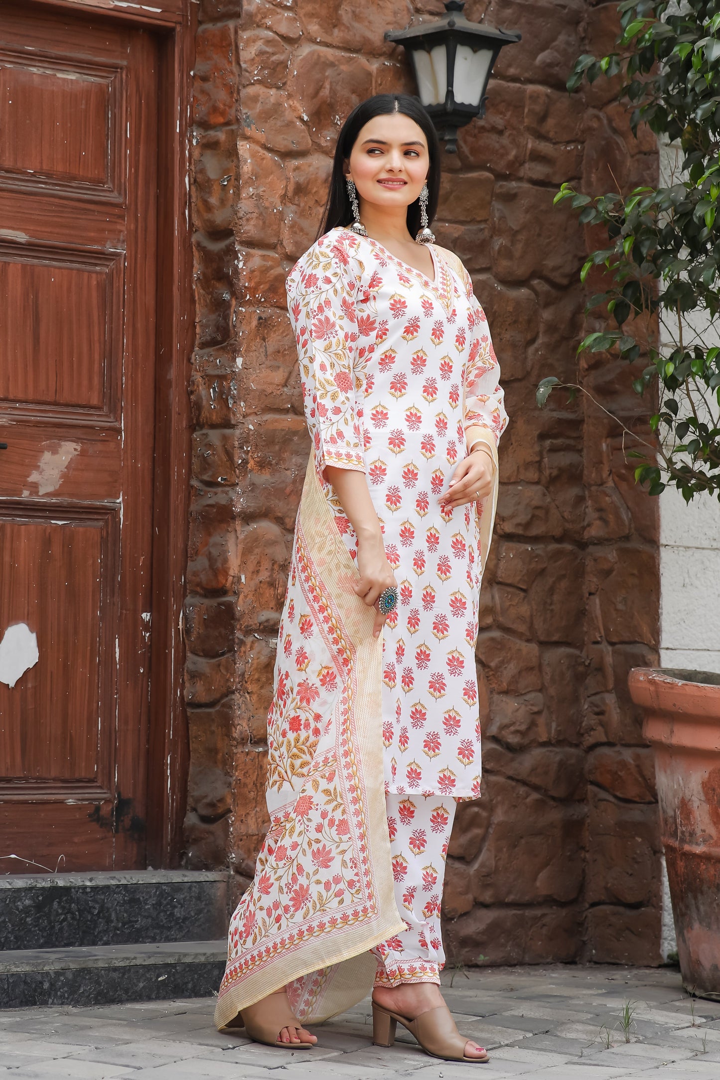 Casual Wear Printed Cotton Kurta Set