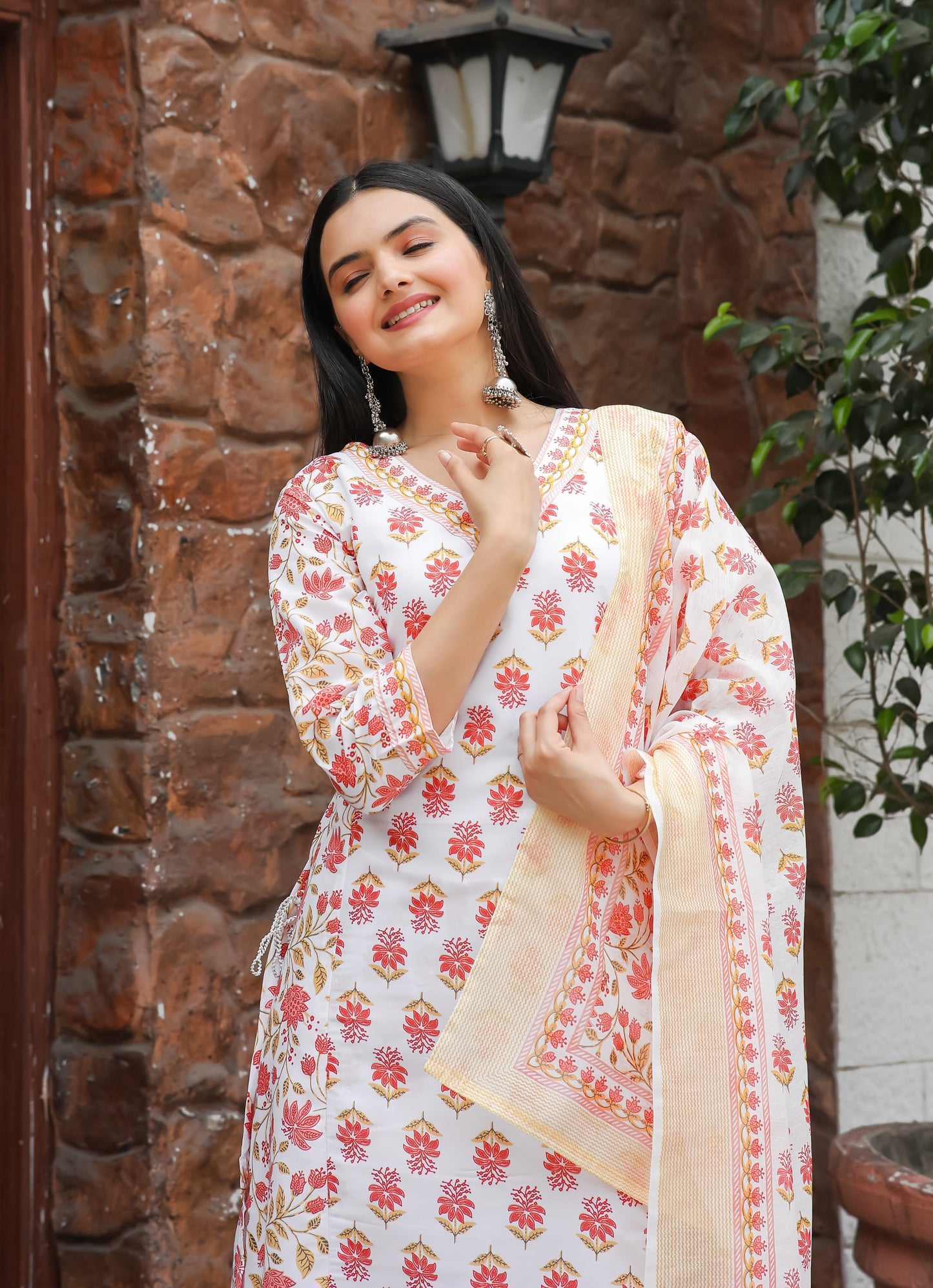 Casual Wear Printed Cotton Kurta Set