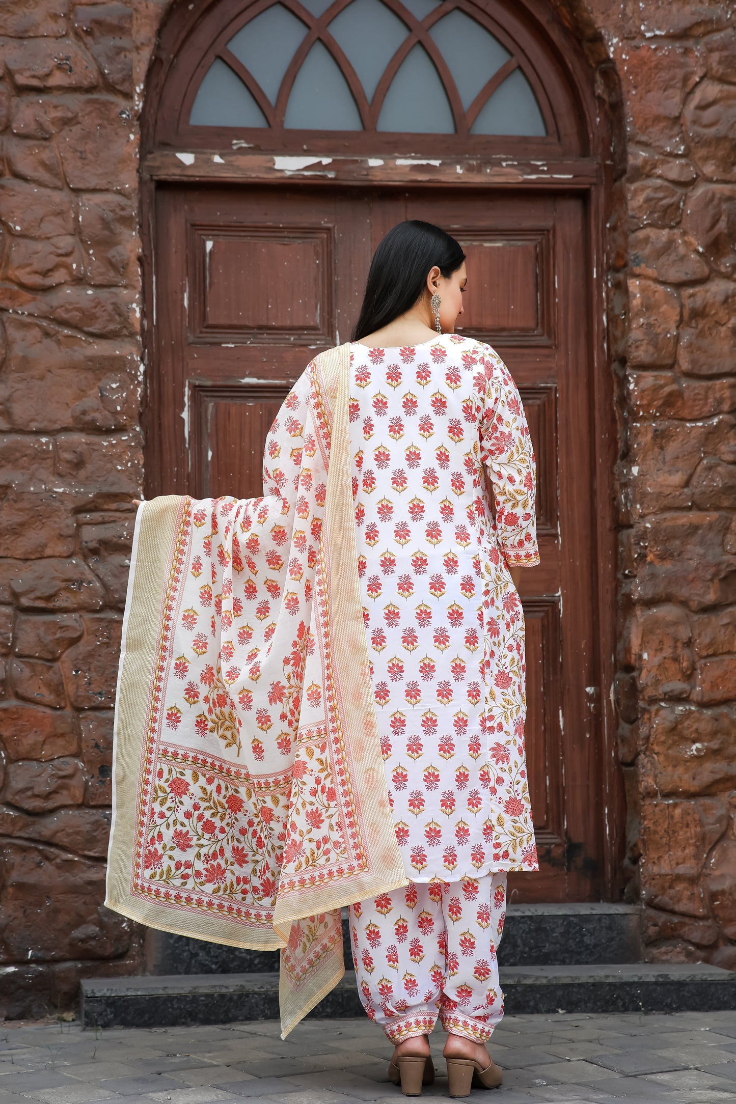Casual Wear Printed Cotton Kurta Set
