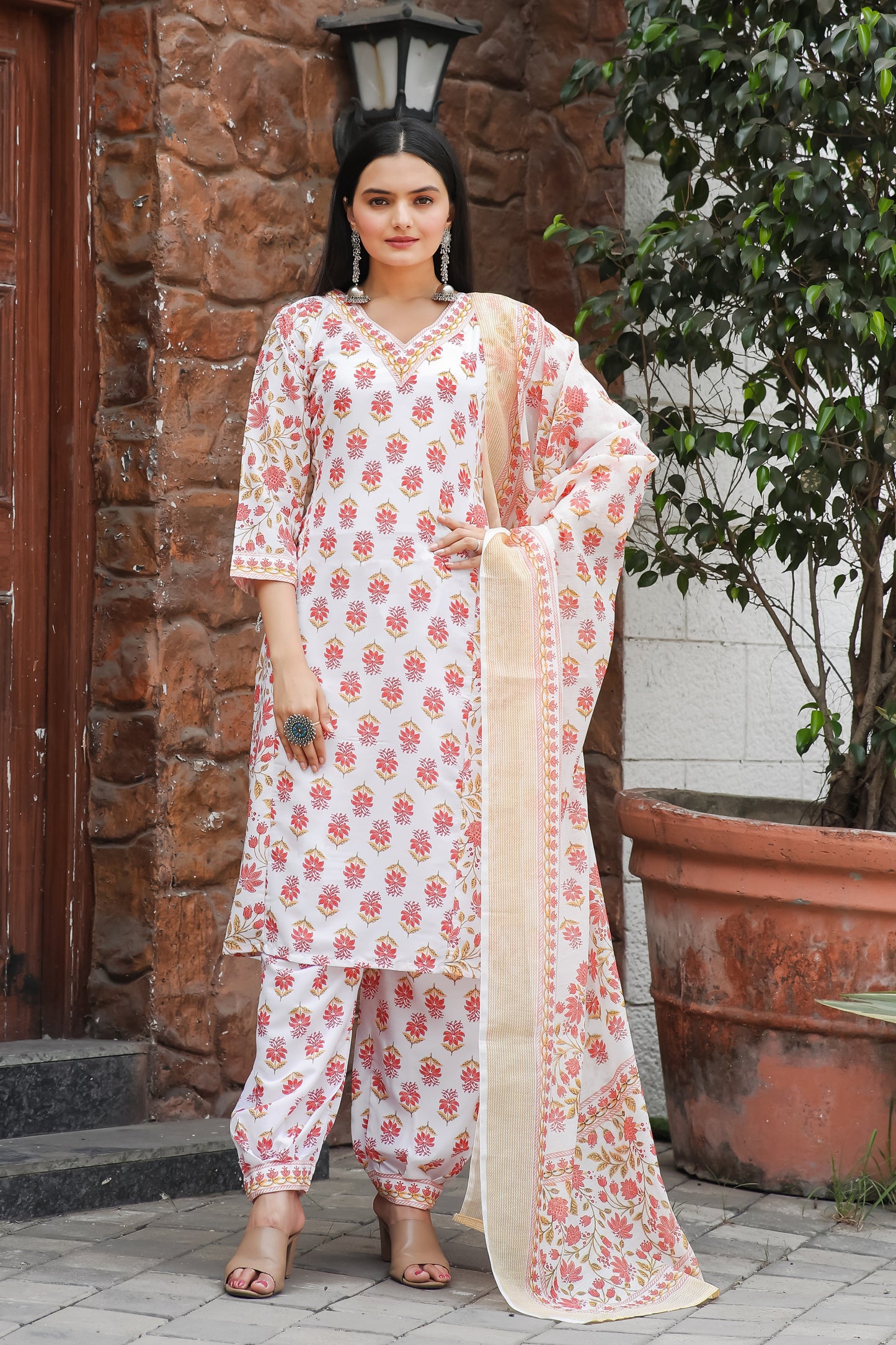 Casual Wear Printed Cotton Kurta Set