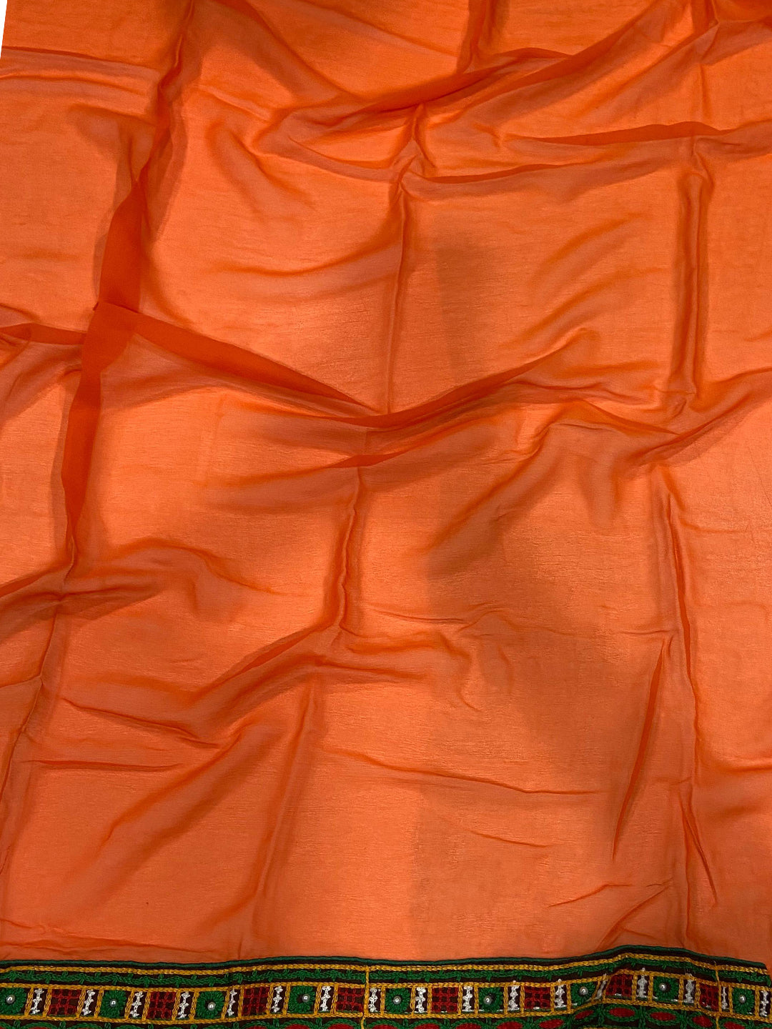 Orange Georgette Saree With Exquisite Katchi Work by My Store