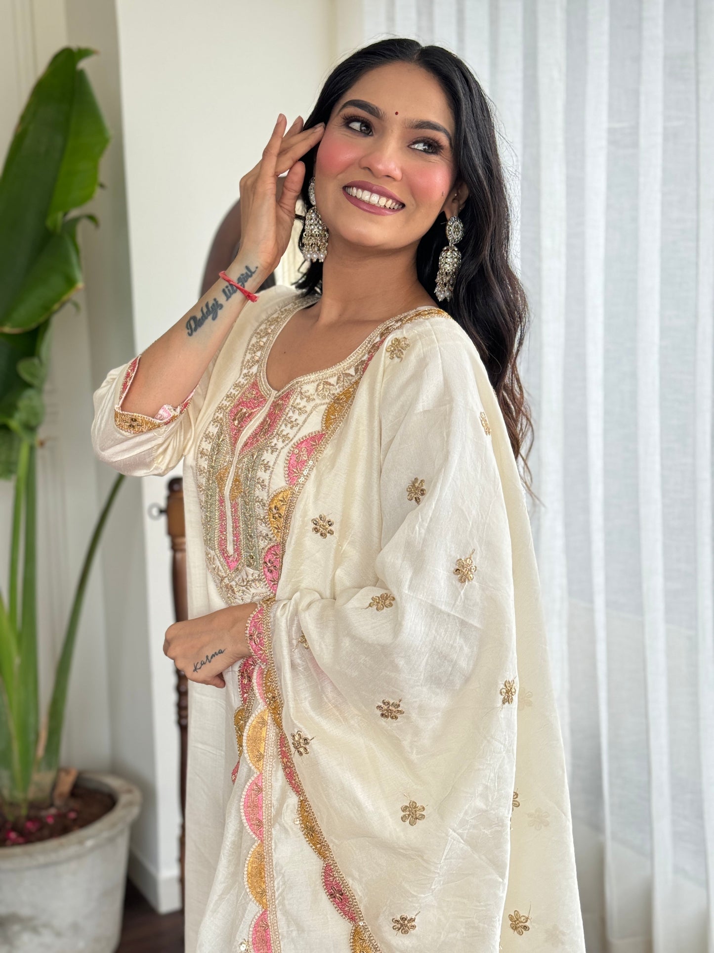 Wedding Wear Off White Kurta Set For Laddies