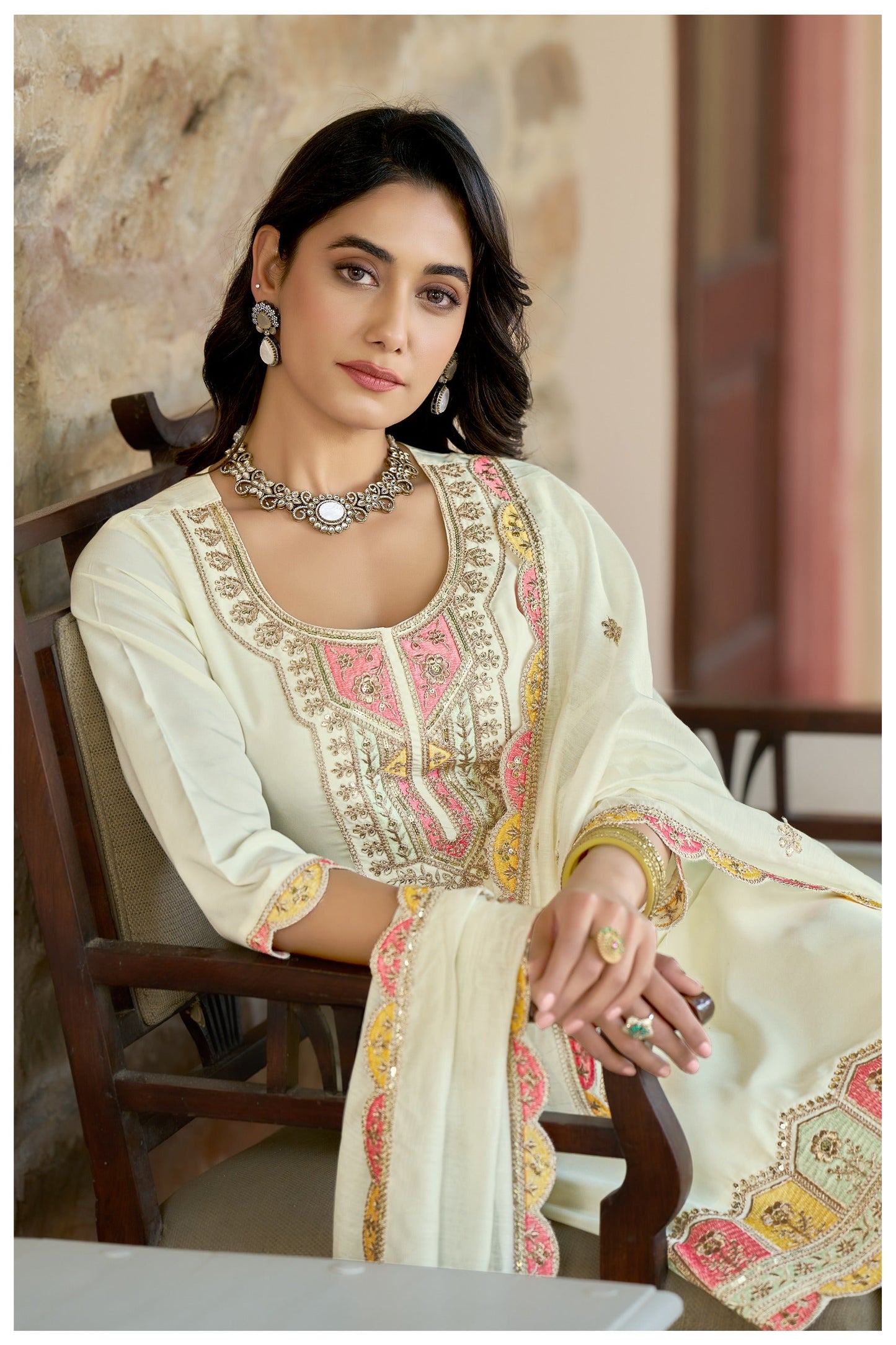 Wedding Wear Off White Kurta Set For Laddies