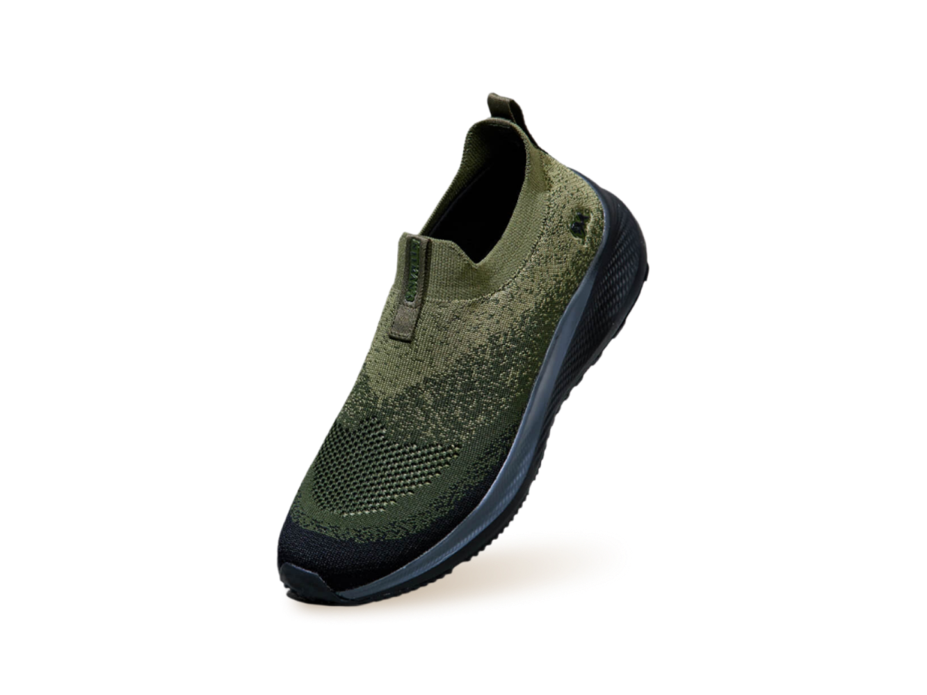 Blend Knit Slip-Ons – Olive-Black | Breathable & Stylish Slip-On Sneakers for Everyday Comfort
