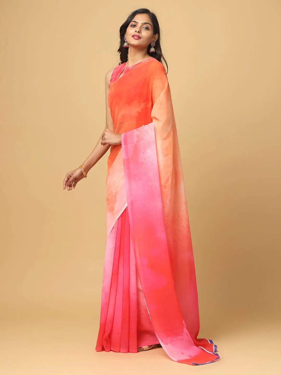 Ombre Soft Georgette Digital Print Saree by My Store