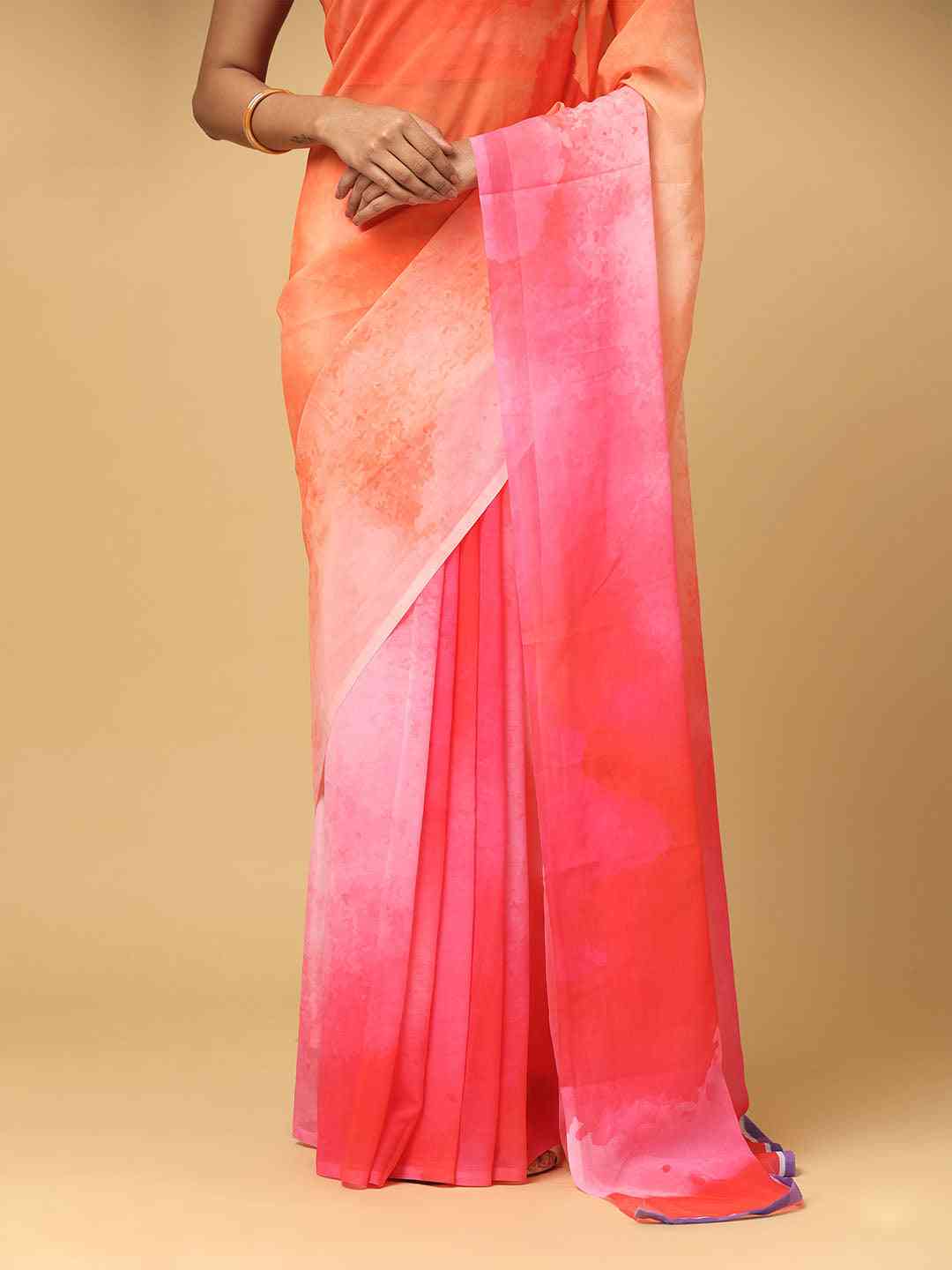 Ombre Soft Georgette Digital Print Saree by My Store