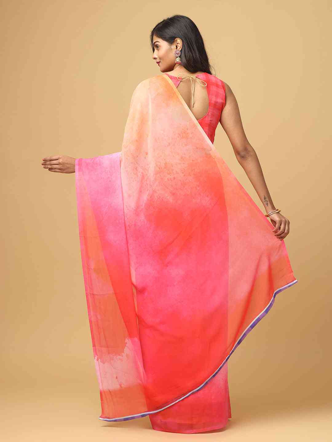 Ombre Soft Georgette Digital Print Saree by My Store