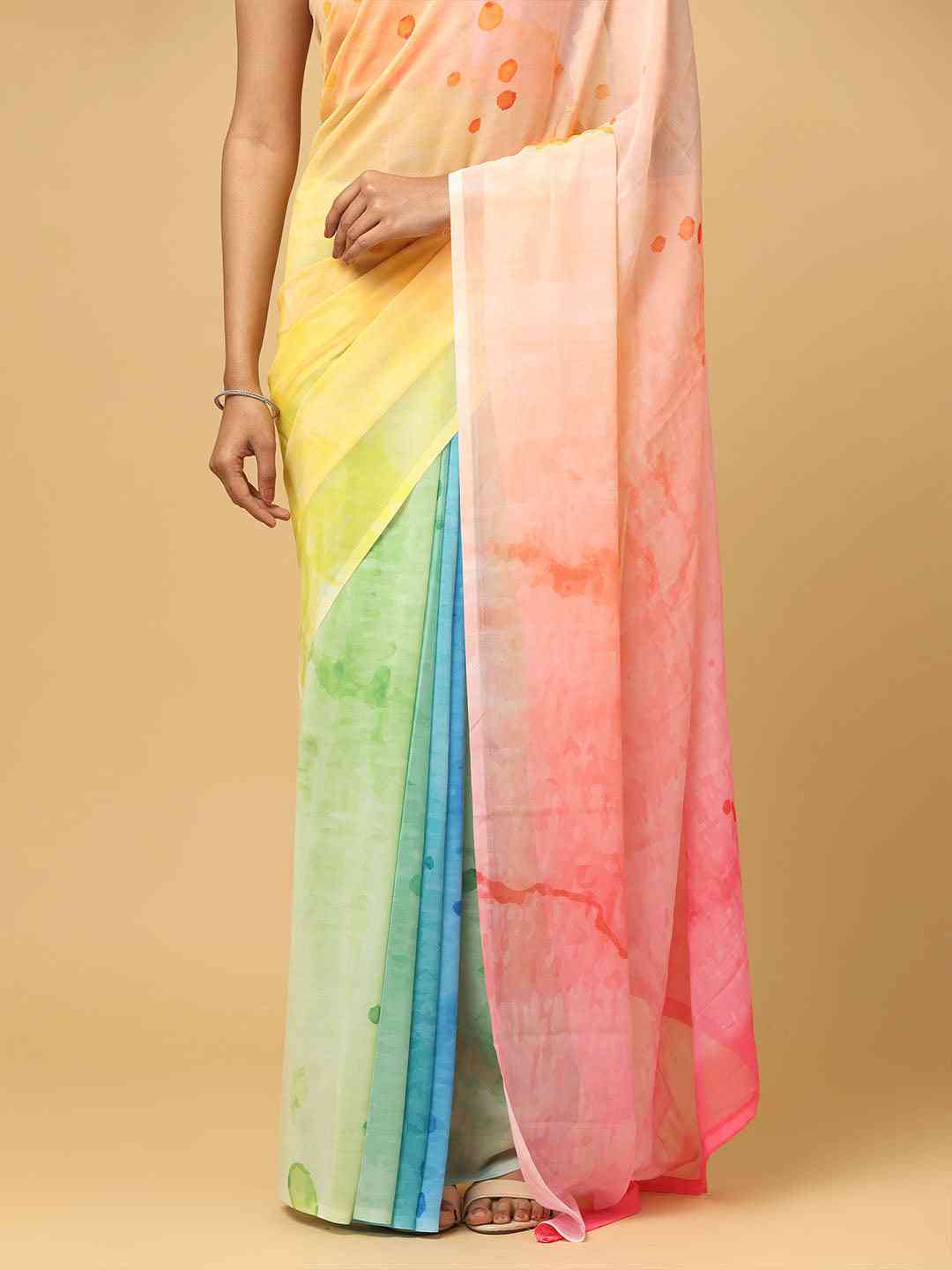 Ombre Soft Georgette Digital Print Saree by My Store