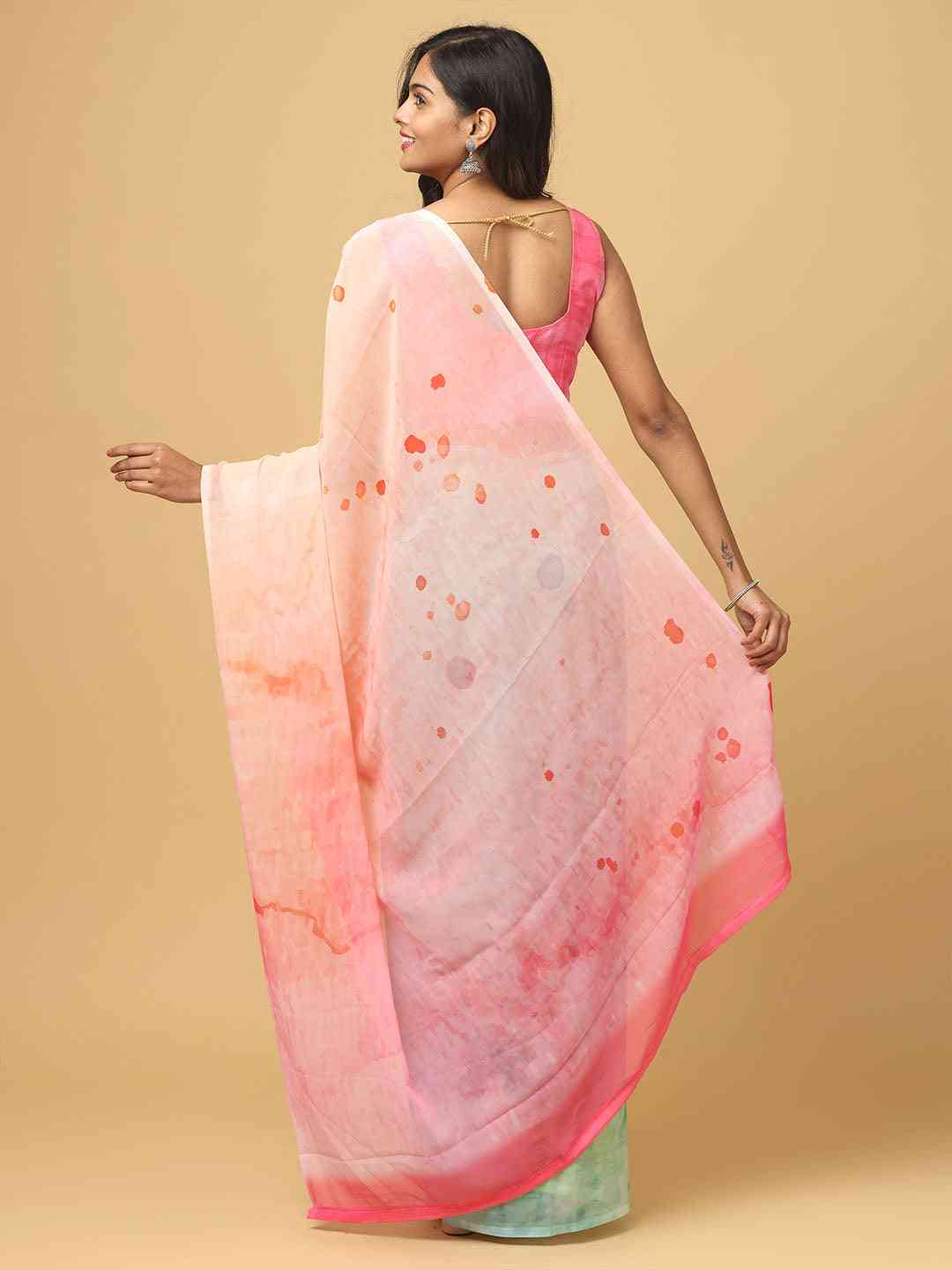 Ombre Soft Georgette Digital Print Saree by My Store