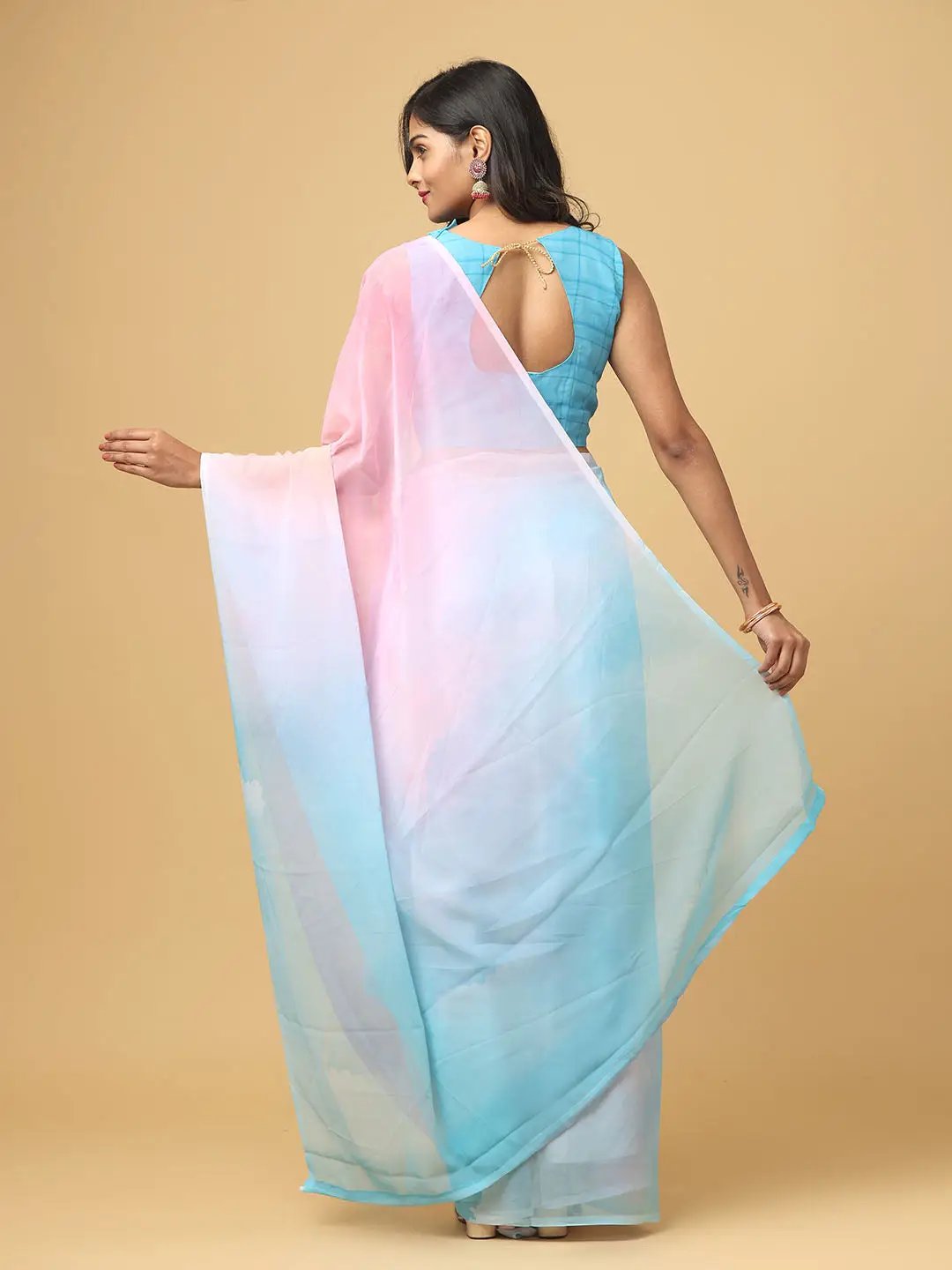 Ombre Soft Georgette Digital Print Saree by My Store